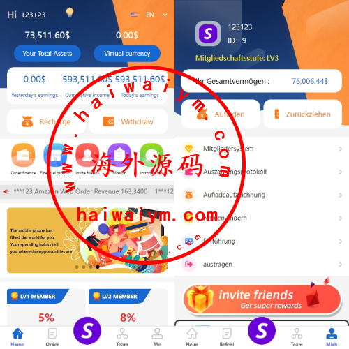 新版多语言抢单刷单系统/派单卡单/余额宝/前端uniapp