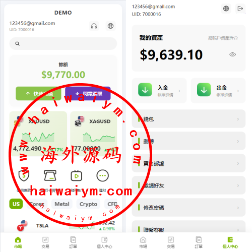 多语言PC/H5版st7交易所/美股/外汇/理财/贷款/K线控制